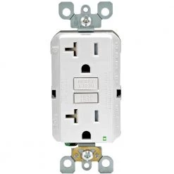 Leviton 20 Amp 125-Volt Duplex SmarTest Self-Test SmartlockPro Tamper Resistant GFCI Outlet, White (4-Pack)