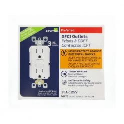 Leviton 15 Amp Self-Test SmartlockPro Slim Tamper Resistant GFCI Duplex Outlet, White (3-Pack) -Surge Protectors Sales Store white leviton electrical outlets receptacles m92 gftr1 03w 77 1000