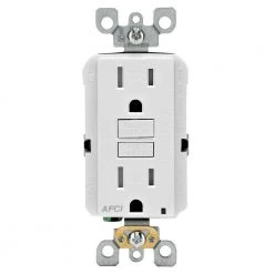 Leviton 15 Amp Tamper Resistant AFCI Outlet, White (2-Pack)