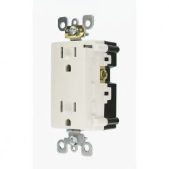 Leviton 15 Amp Commercial Grade Tamper Resistant Decora Duplex Outlet with Surge Suppressor, White -Surge Protectors Sales Store white leviton electrical outlets receptacles r00 t5280 00w 40 1000