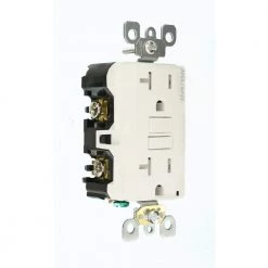 Leviton 20 Amp 125-Volt Duplex Self-Test SmartlockPro Tamper Resistant AFCI/GFCI Dual Function Outlet, White -Surge Protectors Sales Store white leviton electrical outlets receptacles r02 agtr2 0kw 4f 1000