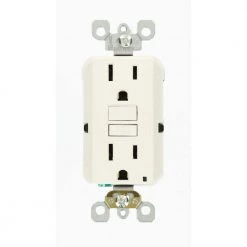 Leviton 15 Amp Self-Test SmartlockPro Slim Duplex GFCI Outlet, White