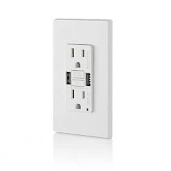Leviton 15 Amp Smartlock Pro Self-Test GFCI Combination 24-Watt (4.8 Amp) Type A USB In-Wall Charger Duplex Outlet, White 8 Leviton 15 Amp Smartlock Pro Self-Test GFCI Combination 24-Watt (4.8 Amp) Type A USB In-Wall Charger Duplex Outlet, White -Surge Protectors Sales Store white leviton electrical outlets receptacles r02 gusb1 0bw 1f 1000