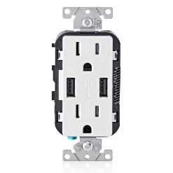 Surge Protectors Sales Store 28 Leviton 3.6A USB Dual Type A In-Wall Charger with 15 Amp Tamper-Resistant Outlets, White