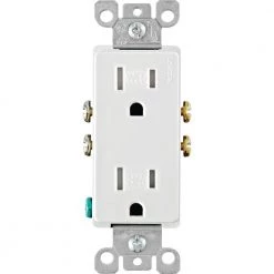 Leviton Decora 15 Amp 125-Volt Duplex Tamper Resistant/Weather Resistant Outlet, White