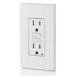 Leviton 15 Amp Tamper Resistant AFCI Outlet, White -Surge Protectors Sales Store white leviton electrical outlets receptacles r32 aftr1 0kw 1f 1000