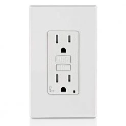 Leviton 15 Amp Tamper Resistant AFCI Outlet, White -Surge Protectors Sales Store white leviton electrical outlets receptacles r32 aftr1 0kw 4f 1000