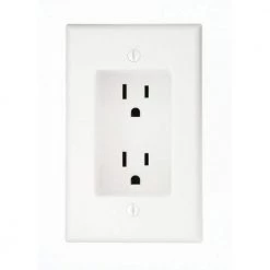 Leviton 15 Amp 1-Gang Recessed Duplex Power Outlet, White