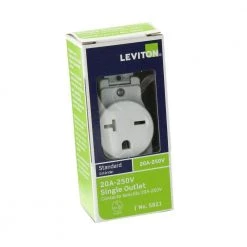 Leviton 20 Amp Commercial Grade Double-Pole Single Outlet, White -Surge Protectors Sales Store white leviton electrical outlets receptacles r52 05821 0ws 31 1000