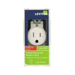 Leviton 15 Amp Commercial Grade Tamper Resistant Single Outlet, White 9 Leviton 15 Amp Commercial Grade Tamper Resistant Single Outlet, White -Surge Protectors Sales Store white leviton electrical outlets receptacles r52 t5015 0ws 40 1000