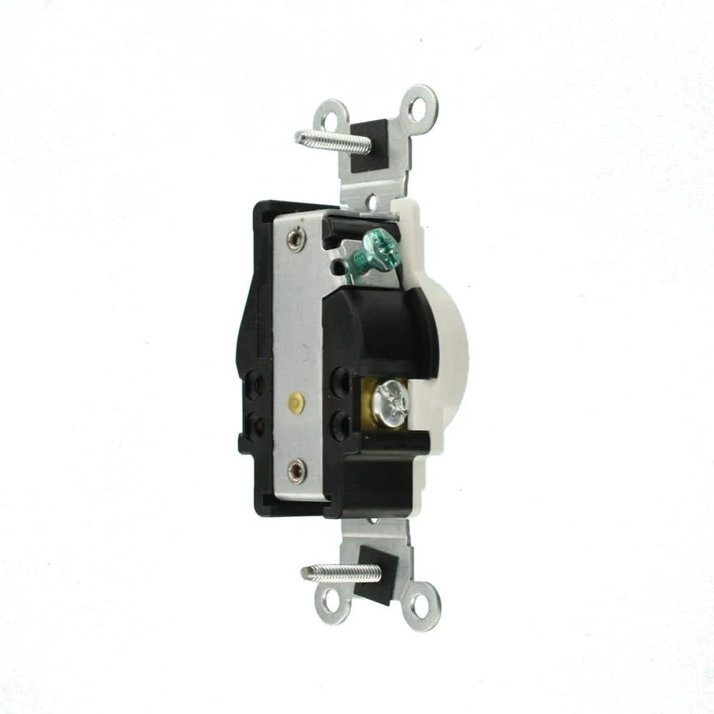 Leviton 15 Amp Commercial Grade Tamper Resistant Single Outlet, White 5 Leviton 15 Amp Commercial Grade Tamper Resistant Single Outlet, White - Image 5