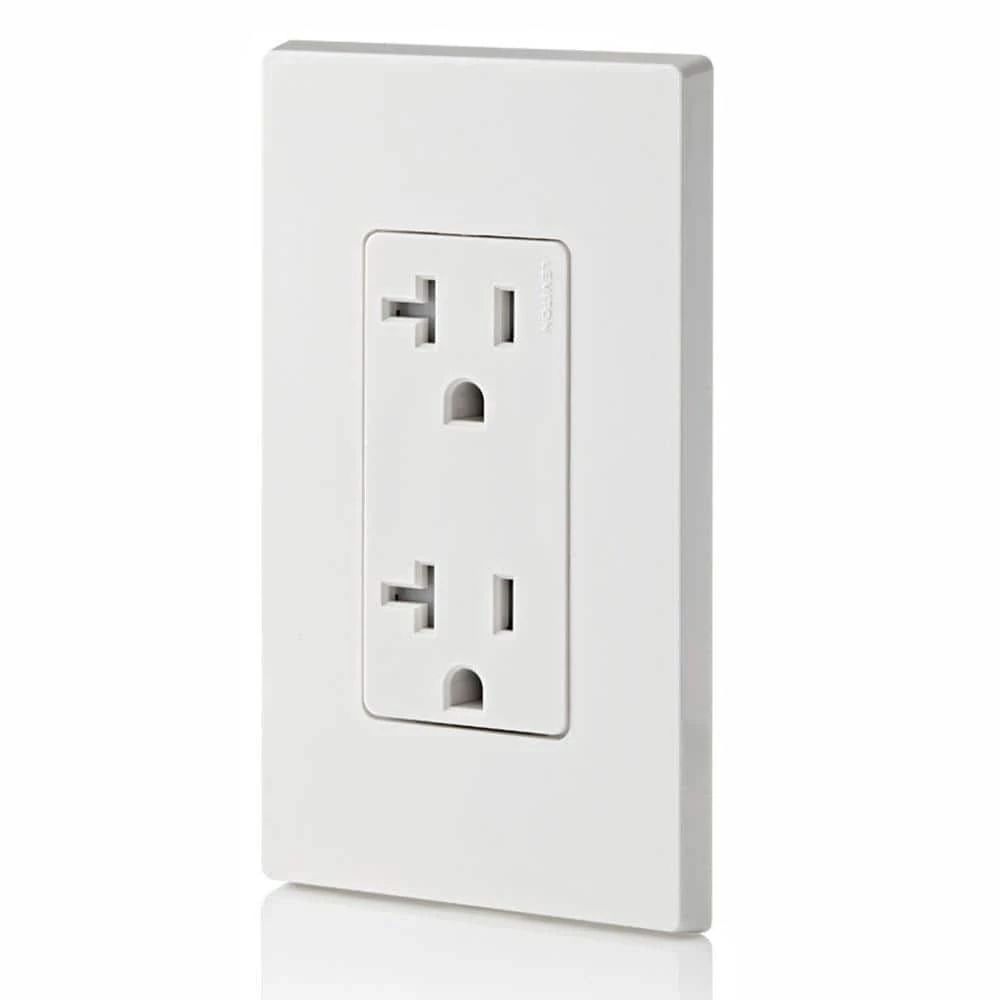 Leviton Decora 20 Amp Ultrasonic Tamper Resistant Duplex Outlet, White 7 Leviton Decora 20 Amp Ultrasonic Tamper Resistant Duplex Outlet, White - Image 7
