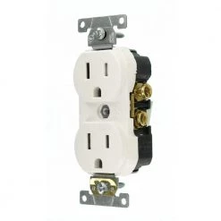 Leviton 15 Amp Commercial Grade Tamper Resistant Duplex Outlet, White -Surge Protectors Sales Store white leviton electrical outlets receptacles r52 tcbr1 00w 40 1000