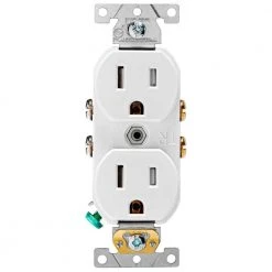Leviton 15 Amp Commercial Grade Tamper Resistant Duplex Outlet, White