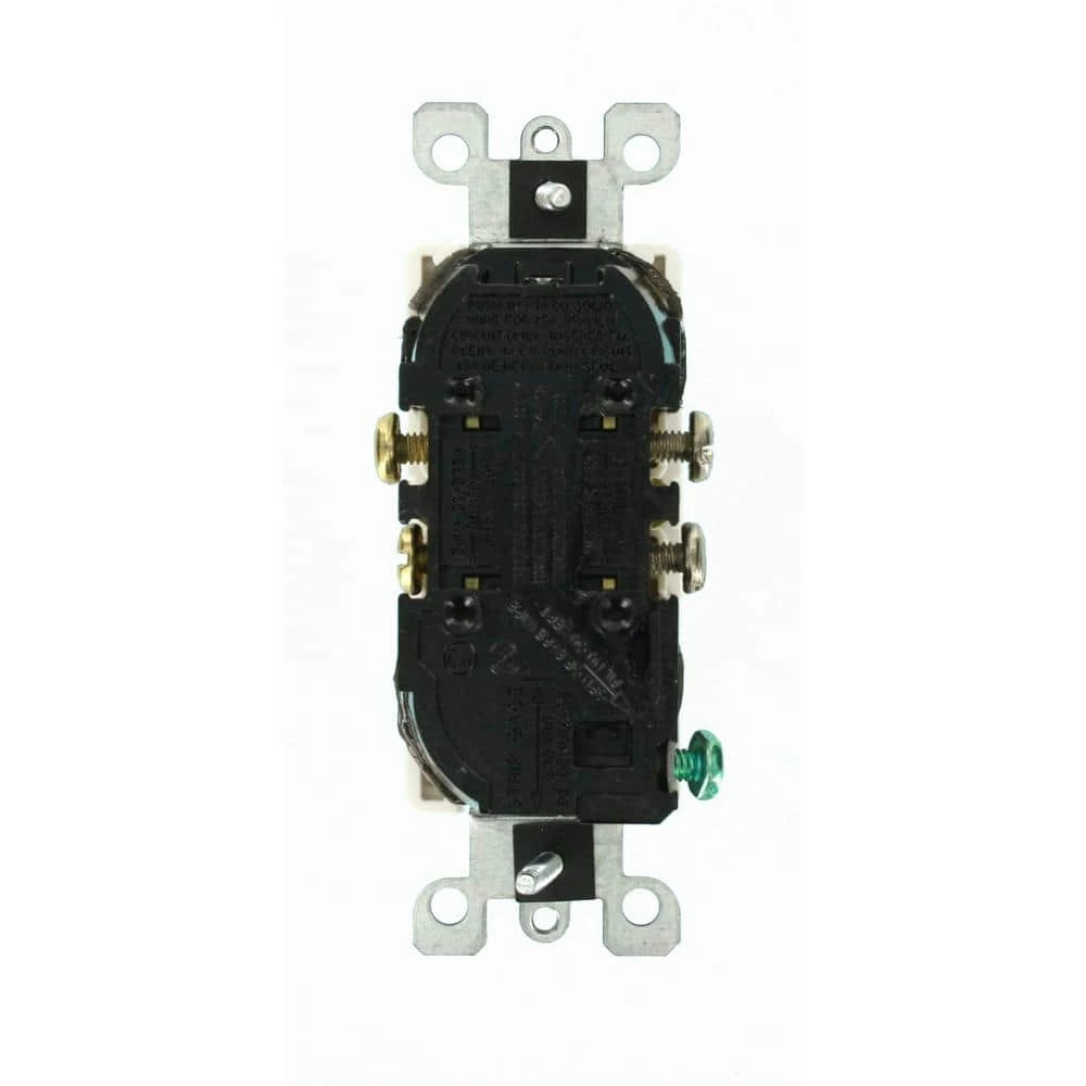 Leviton Decora 15 Amp Tamper Resistant Duplex Outlet, White 3 Leviton Decora 15 Amp Tamper Resistant Duplex Outlet, White - Image 3