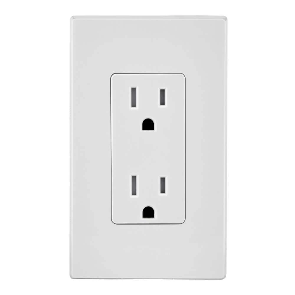 Leviton Decora 15 Amp Tamper Resistant Duplex Outlet, White 4 Leviton Decora 15 Amp Tamper Resistant Duplex Outlet, White - Image 4