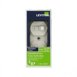 Leviton 15 Amp Tamper-Resistant Combination Switch and Outlet, White 8 Leviton 15 Amp Tamper-Resistant Combination Switch and Outlet, White -Surge Protectors Sales Store white leviton electrical outlets receptacles r62 t5225 0ws 40 1000