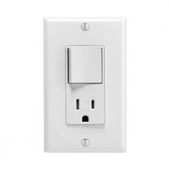 Leviton Decora 15 Amp Tamper Resistant Combo Switch and Outlet, White -Surge Protectors Sales Store white leviton electrical outlets receptacles r62 t5625 0ws d4 1000