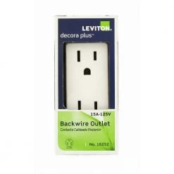 Leviton Decora Plus 15 Amp Industrial Grade Duplex Outlet, White -Surge Protectors Sales Store white leviton electrical outlets receptacles r82 16252 0ws fa 1000