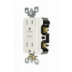 Leviton 15 Amp 125-Volt Duplex Self-Test SmartlockPro Tamper Resistant AFCI/GFCI Dual Function Outlet, White -Surge Protectors Sales Store white leviton electrical outlets receptacles r92 agtr1 0kw 40 1000