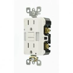 Leviton 15 Amp Self-Test SmartlockPro Combo Duplex Guide Light and Tamper Resistant GFCI Outlet, White -Surge Protectors Sales Store white leviton electrical outlets receptacles r92 gfnl1 00w 1d 1000