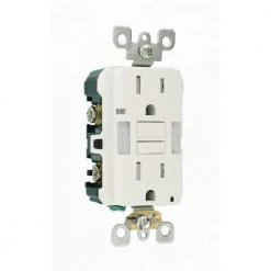Leviton 15 Amp Self-Test SmartlockPro Combo Duplex Guide Light and Tamper Resistant GFCI Outlet, White -Surge Protectors Sales Store white leviton electrical outlets receptacles r92 gfnl1 00w a0 1000