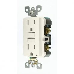 Leviton 15 Amp 125-Volt Duplex SmarTest Self-Test SmartlockPro Tamper Resistant GFCI Outlet, White -Surge Protectors Sales Store white leviton electrical outlets receptacles r92 gftr1 0kw 1d 1000