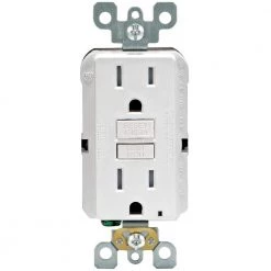 Leviton 15 Amp 125-Volt Duplex SmarTest Self-Test SmartlockPro Tamper Resistant GFCI Outlet, White