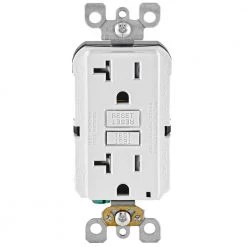 Leviton 20 Amp 125-Volt Duplex SmarTest Self-Test SmartlockPro Tamper Resistant GFCI Outlet, White