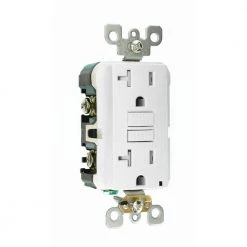 Leviton 20 Amp 125-Volt Duplex SmarTest Self-Test SmartlockPro Tamper Resistant GFCI Outlet, White -Surge Protectors Sales Store white leviton electrical outlets receptacles r92 gftr2 0kw a0 1000