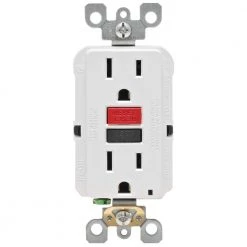 Leviton 15 Amp 125-Volt Self-Test Tamper Resistant GFCI Outlet, White
