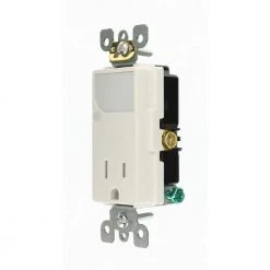 Leviton Decora 15 Amp Combination Single Outlet with LED Sensor Guide Light, White -Surge Protectors Sales Store white leviton electrical outlets receptacles t6525 w 40 1000