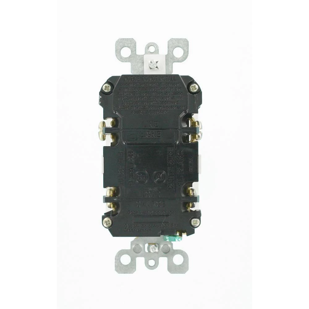 Leviton 15 Amp 125-Volt Self-Test SmartlockPro Tamper Resistant AFCI/GFCI Dual Function Duplex Outlet, White (20-Pack) 4 Leviton 15 Amp 125-Volt Self-Test SmartlockPro Tamper Resistant AFCI/GFCI Dual Function Duplex Outlet, White (20-Pack) - Image 4