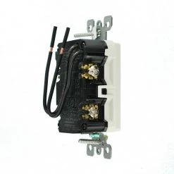 Leviton 15 Amp 125-Volt Combo Self-Test Tamper-Resistant GFCI Outlet and Switch, 20-Pack, White -Surge Protectors Sales Store white leviton electrical outlets receptacles vw2 gfsw1 hw2 1f 1000