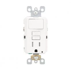 Leviton 15 Amp 125-Volt Combo Self-Test Tamper-Resistant GFCI Outlet and Switch, 20-Pack, White -Surge Protectors Sales Store white leviton electrical outlets receptacles vw2 gfsw1 hw2 44 1000