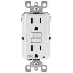 Leviton 15 Amp 125-Volt Duplex Self-Test Tamper Resistant/Weather Resistant GFCI Outlet, White (20-Pack)