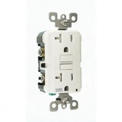 Leviton 20 Amp 125-Volt Duplex Self-Test Tamper Resistant/Weather Resistant GFCI Outlet, White (3-Pack) -Surge Protectors Sales Store white leviton electrical outlets receptacles vw3 gfwt2 hw3 a0 1000