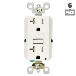 Leviton 20 Amp Self-Test SmartlockPro Slim Duplex Tamper Resistant GFCI Outlet, White (6-Pack) 17 Leviton 20 Amp Self-Test SmartlockPro Slim Duplex Tamper Resistant GFCI Outlet, White (6-Pack) -Surge Protectors Sales Store white leviton electrical outlets receptacles vw6 gftr2 hw6 4f 1000