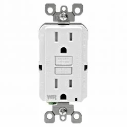 Leviton 15 Amp 125-Volt Duplex Self-Test Tamper Resistant/Weather Resistant GFCI Outlet, White (6-Pack)