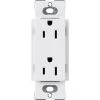 Lutron Claro 15 Amp Duplex Outlet, White