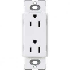 Lutron Claro 15 Amp Duplex Outlet, White