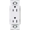 Lutron Tamper-Resistant Duplex Receptacle, 15 Amp, White