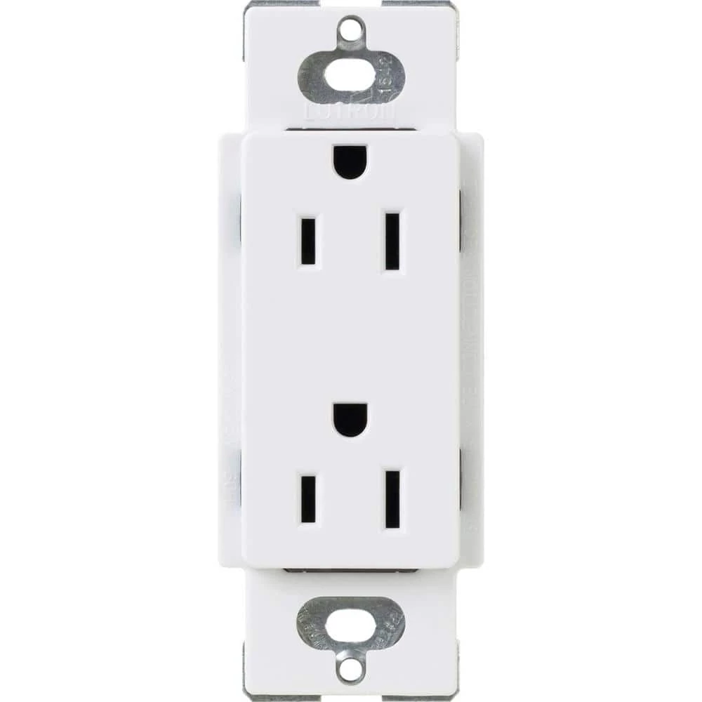 Lutron Tamper-Resistant Duplex Receptacle, 15 Amp, White 1 Lutron Tamper-Resistant Duplex Receptacle, 15 Amp, White