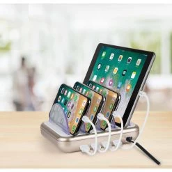 Merkury Innovations 4.8 Amp 4-Port USB Charging Station, White/Gold 9 Merkury Innovations 4.8 Amp 4-Port USB Charging Station, White/Gold -Surge Protectors Sales Store white merkury innovations surge protectors mic cs405 900 44 1000