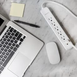 Philips 6 ft. Cord 6-Outlet Braided Cord Surge Protector -Surge Protectors Sales Store white philips surge protectors spc3054wa 37 fa 1000