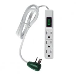 Power By Go Green 3 Outlet Power Strip Surge Protector with 2.5 ft. Heavy Duty Cord