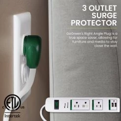 Power By Go Green 3 Outlets Surge Protector w/ 2 USB Ports -Surge Protectors Sales Store white power by go green surge protectors gg 13103usb 4f 1000
