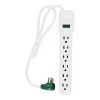 Power By Go Green 6 Outlet Surge Protector with 3 ft. Heavy Duty Cord - White