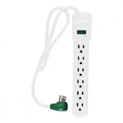 Power By Go Green 6 Outlet Surge Protector with 3 ft. Heavy Duty Cord - White
