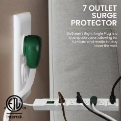 Power By Go Green 7 Outlet Surge Protector w/ 6 ft. Heavy Duty Cord -Surge Protectors Sales Store white power by go green surge protectors gg 17636 4f 1000